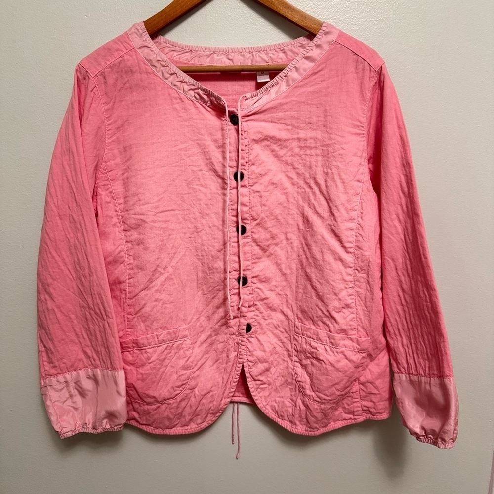 Pink Button-Up Women's Blouse